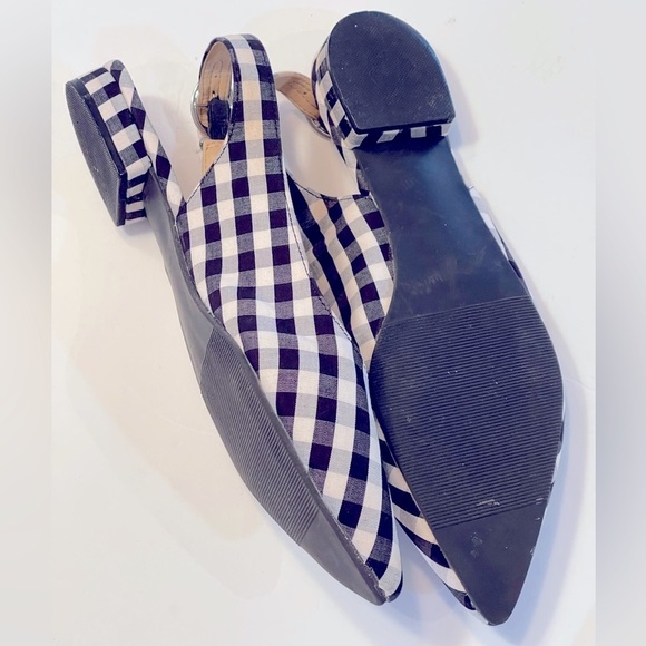 Crown and Ivy Size 7 Slingback Sandals Black and White Check - Picture 3 of 11